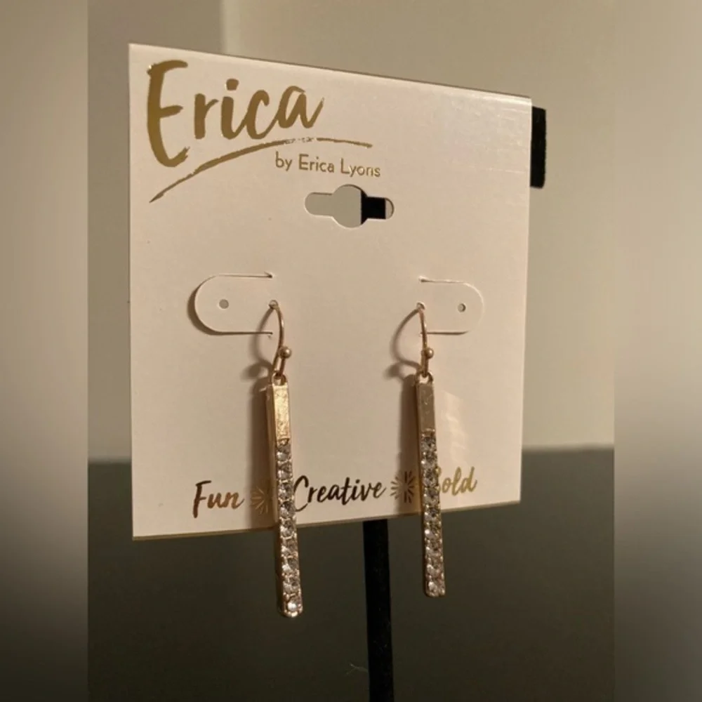 Erica gold tone and rhinestone earrings